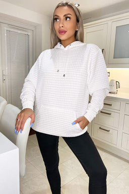 Cream Quilted Hoodie