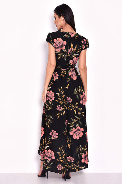 Black Floral Maxi Wrap Dress – AX Paris US