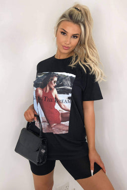 Black Living The Dream Oversized T-Shirt