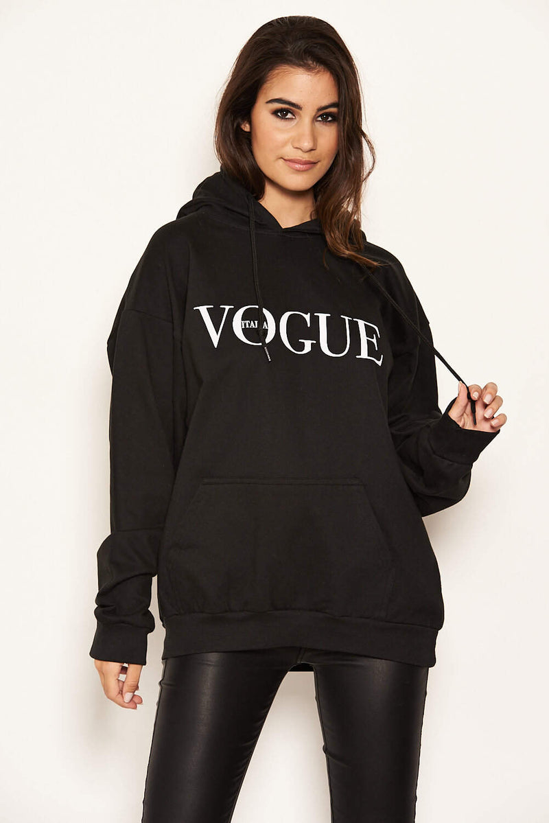 Black Printed Hoody