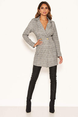 Checked Longline Blazer