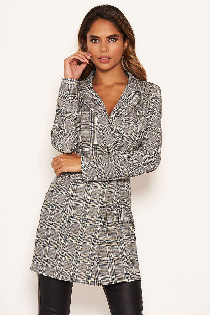 Checked Longline Blazer