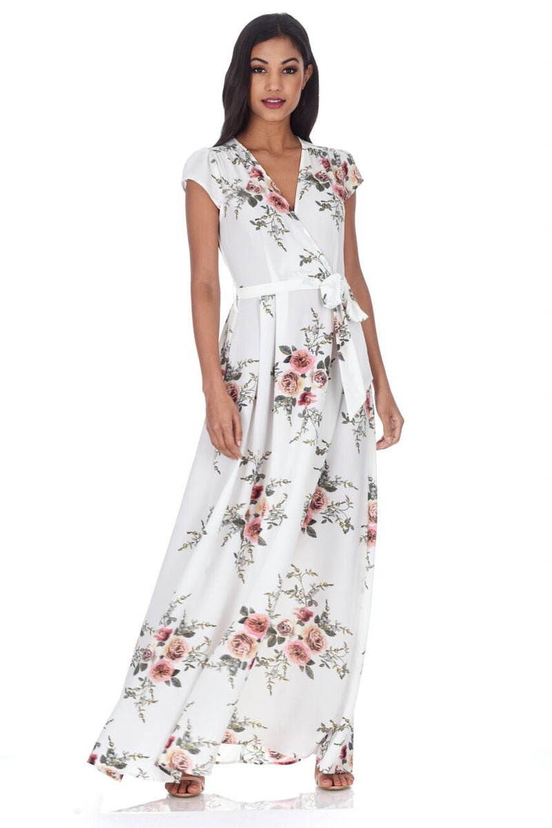 Cream Floral Maxi Dress