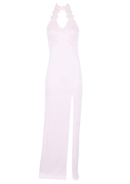 Crochet Detail Maxi Dress with Thigh Split