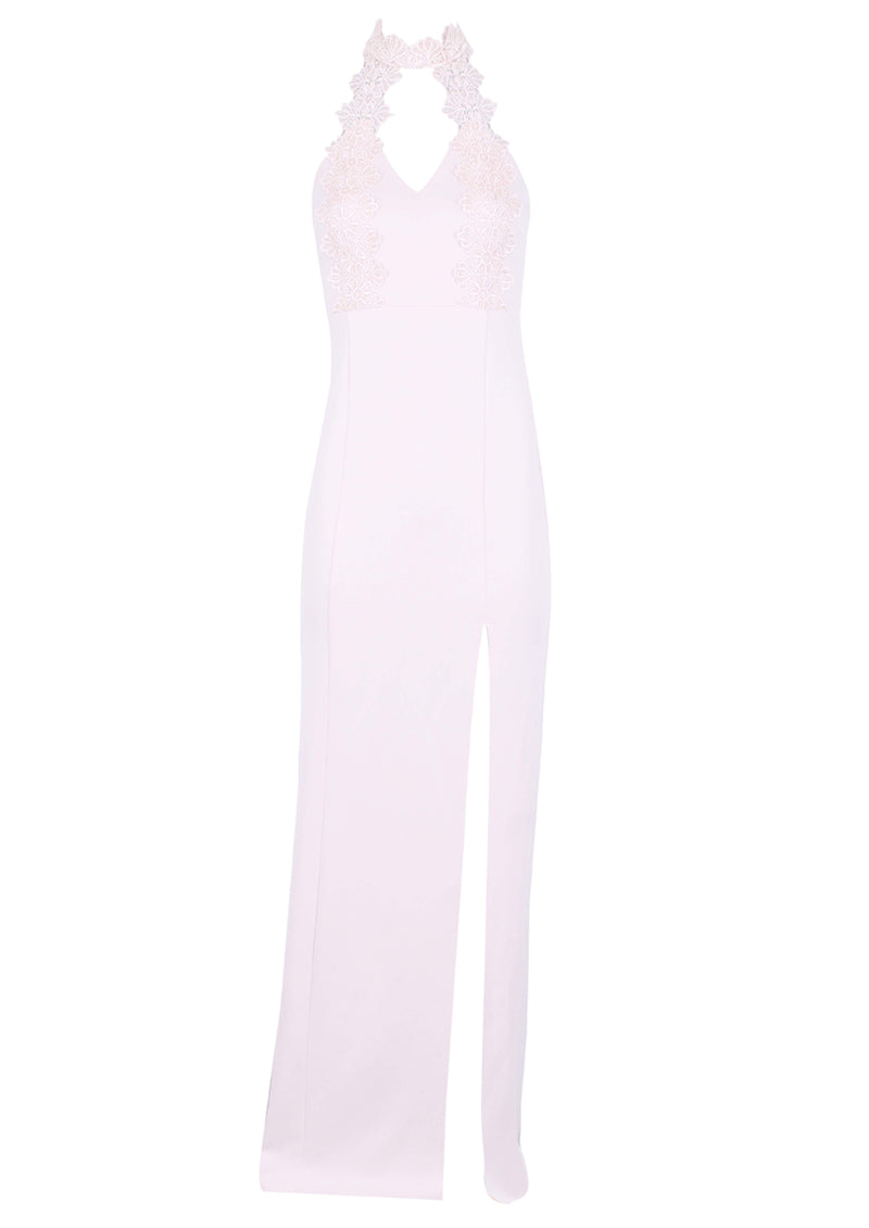 Crochet Detail Maxi Dress with Thigh Split