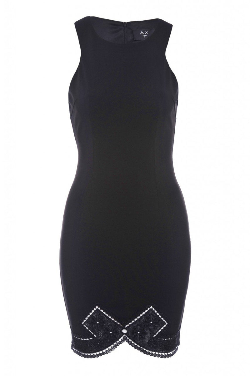 Crochet Bow Hem Bodycon Dress