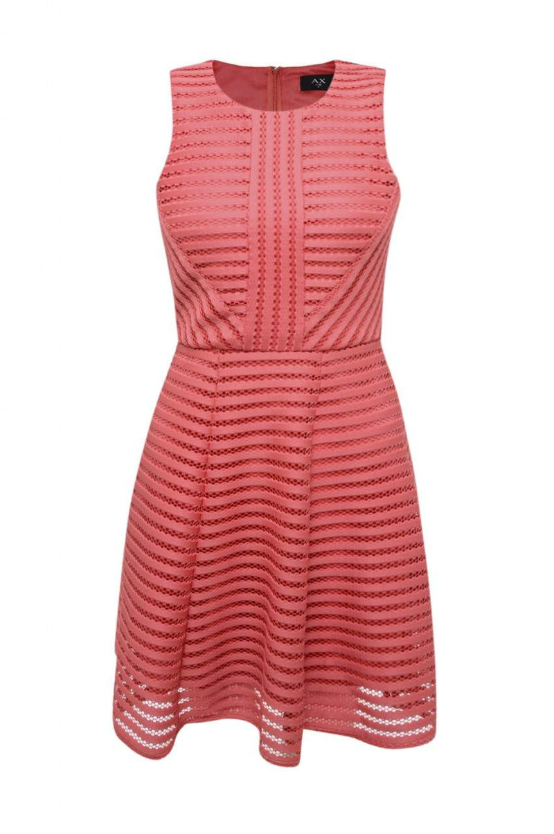 Coral Ladder Detail Skater   Dress