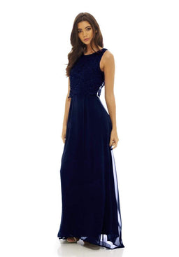 Crochet Overlay Maxi Dress