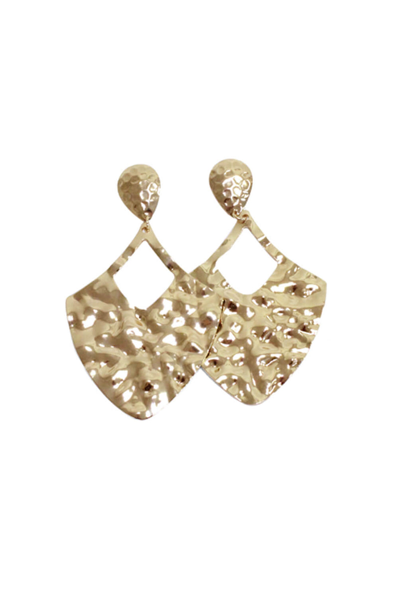 Gold Hammered Effect Earrings