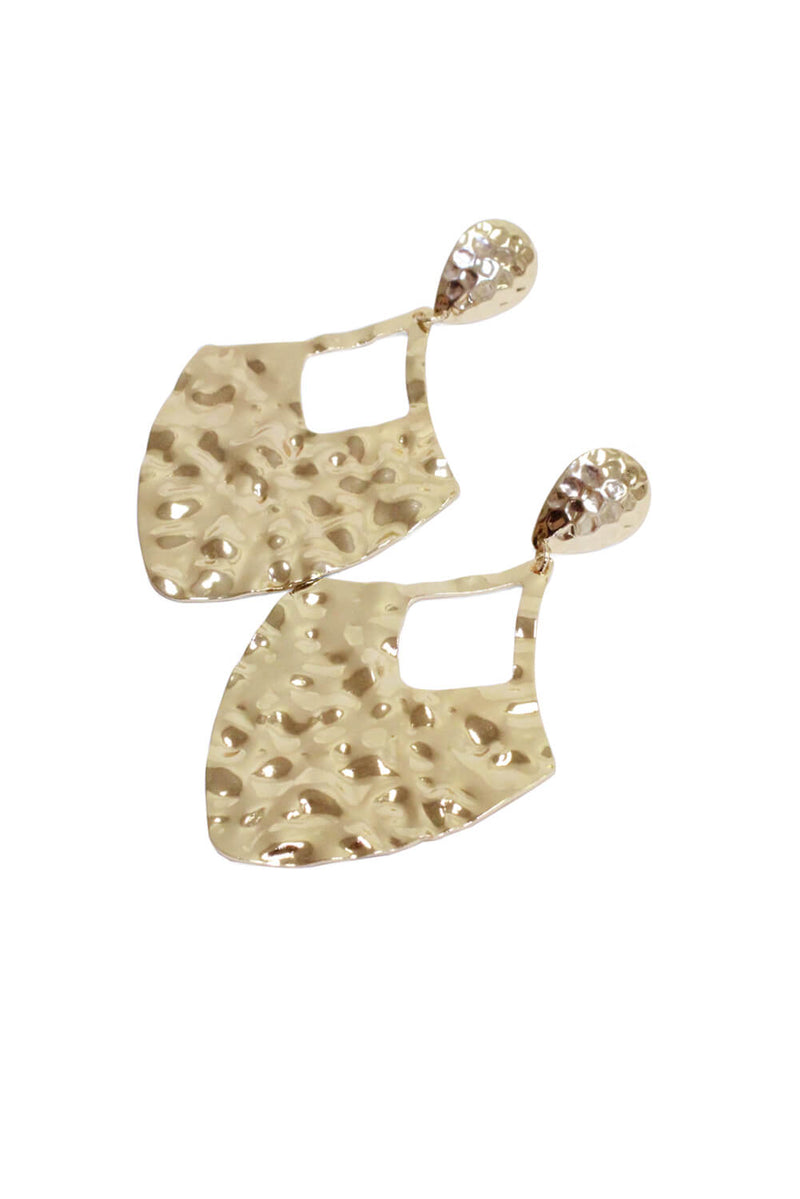 Gold Hammered Effect Earrings