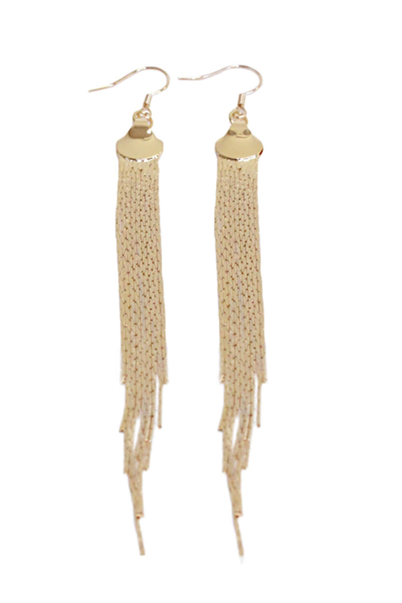 Gold Sleek Drop Chain Earrings
