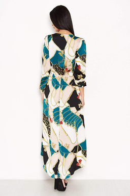 Green Colour Block Printed Dress