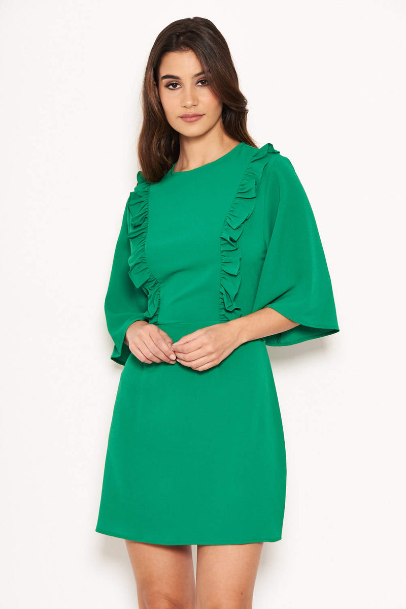 Green Frill Front Dress