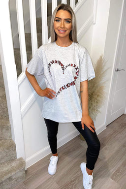 Grey Butterfly Printed Tee