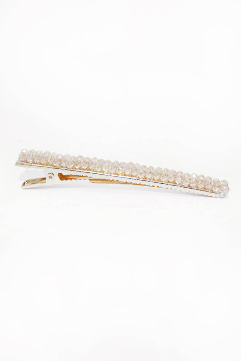 Rose Gold Beaded Hair Clip