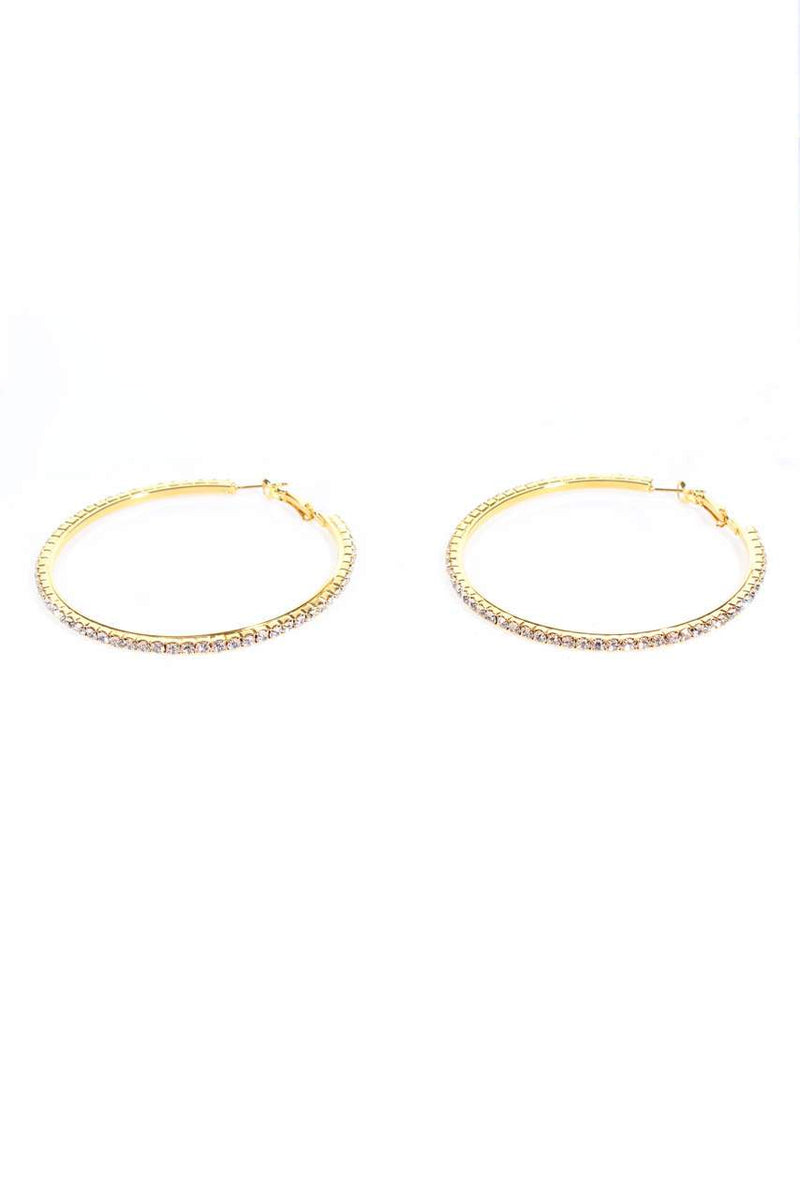 Gold Diamante Hoop Earrings