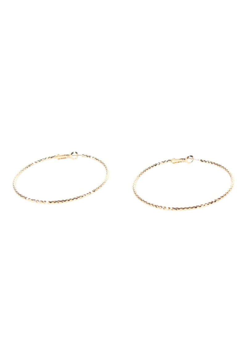 Gold Textured Hoop Earrings