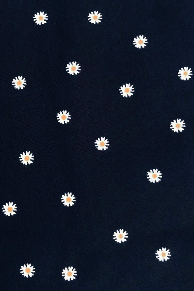 Navy Ditsy Daisy Print Wrap Over Jumpsuit