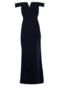 Navy Off The Shoulder Maxi Dress