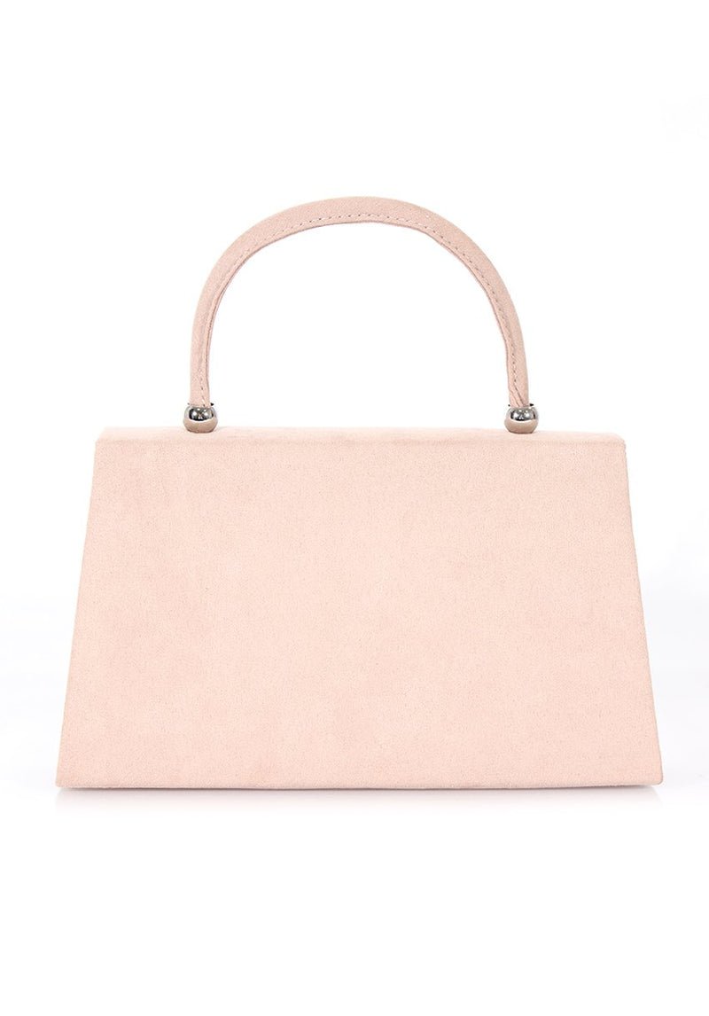 Nude Box Bag with Structured Strap