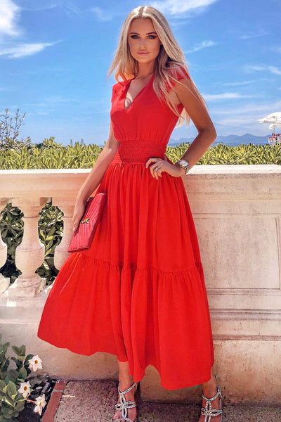 Red Maxi Dress | Red Elastic Waist Maxi Dress | Maxi Dresses| AX Paris AX Paris US Red Maxi Dress | Red Elastic Waist Maxi Dress | Maxi Dresses| AX Paris AX Paris US