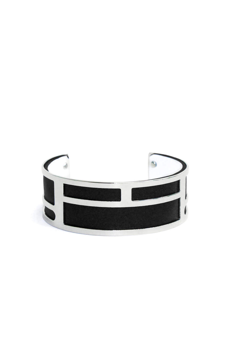 Thin Black Cuff Bangle