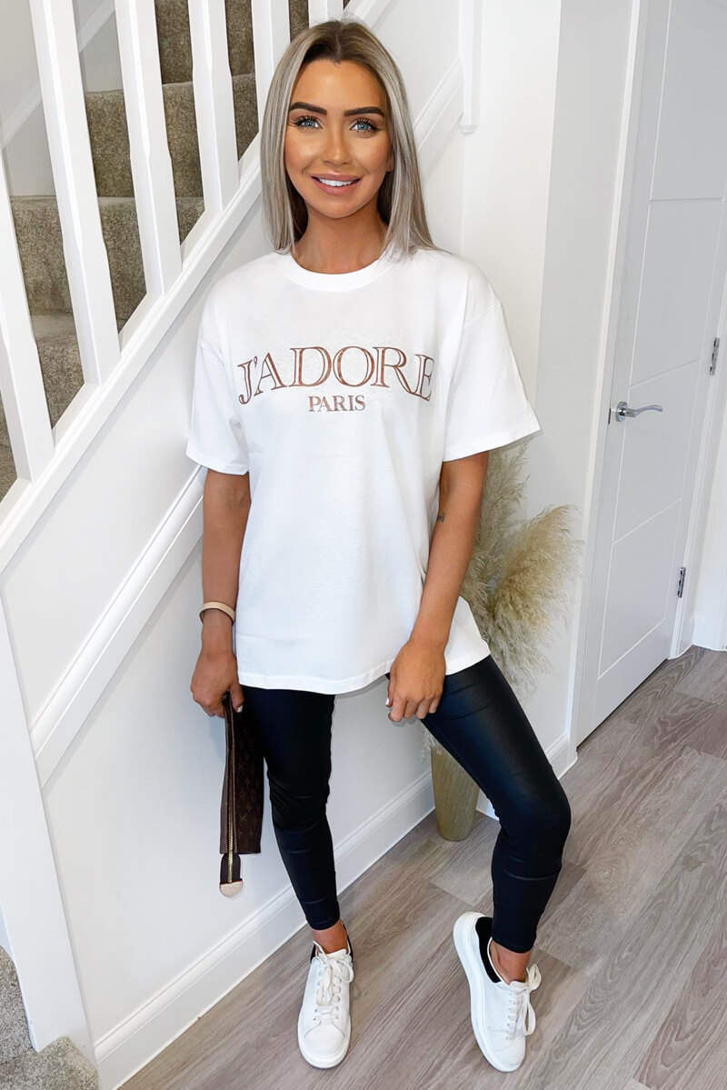 White Jadore Oversized Tee