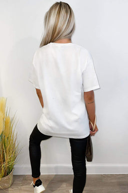 White Jadore Oversized Tee