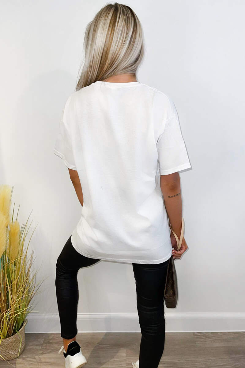 White Jadore Oversized Tee