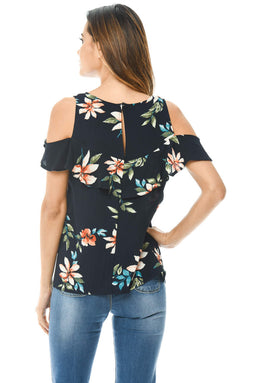 Frill Sleeve Printed Blouse