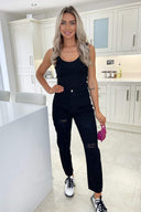 Black Ripped Mom Jeans