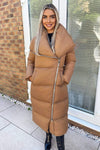 Camel Wrap Puffer Coat