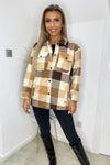 Brown Checked Shirt Jacket