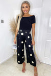 Black And Stone Polka Dot 2 in 1 Jumpsuit