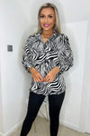 Black And White Zebra Print Shirt