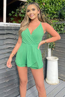Jade Green Wrap Over Strappy Playsuit
