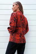 Red And Black Printed Long Sleeve Shirt