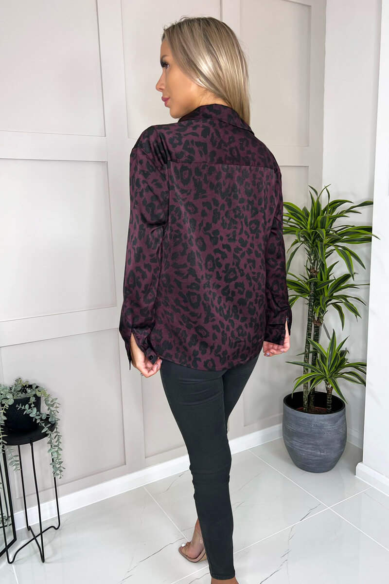 Plum Leopard Print Shirt