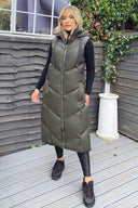 Khaki Hooded Puffer Gilet