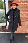 Black Teddy Faux Fur Coat With Collar