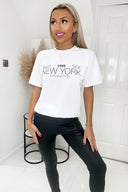 White 1989 New York Slogan T-Shirt