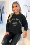 Black French Riviera Slogan Sweatshirt