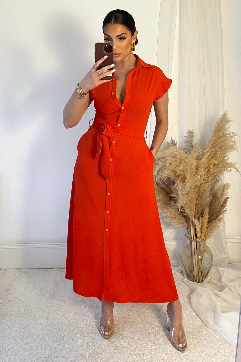 burnt orange tunic dress SundryGoods Burnt Orange Womens Crew Neck Lounge Going Out Dress for Women Sleeveless Slimming Tunic Ruched Paperbag Basic Long Fall Summer Dress 2026