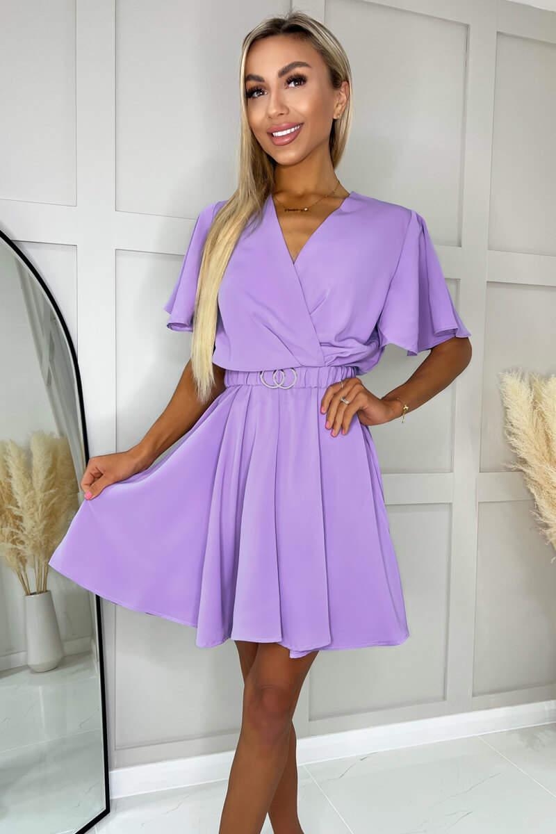 lilac skater dress boohoo Women's Bengaline Sweetheart Neck Cap Sleeve Skater Dress in Lilac | Size: 6