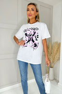 White Obsessed Slogan T-Shirt