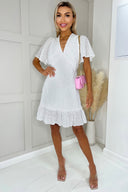 White Broderie Mini Dress