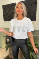 White NYC Slogan T-Shirt