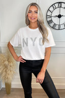 White NYC Slogan T-Shirt