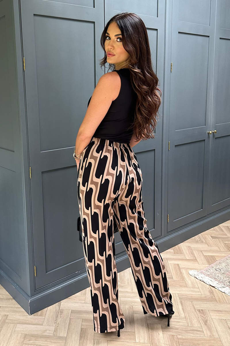 Multi Printed Geometric Trousers