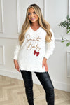 Cream Fluffy Santa Baby Sequin Jumper